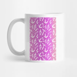 Pink leaves pattern Mug